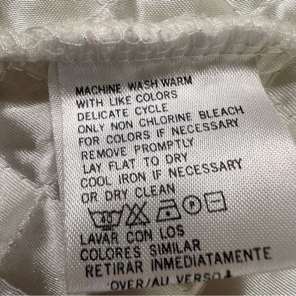 90's LIZ CLAIBORNE Villager Sport Pearl White Quilted Velvet Vest Size 1 (XL) - Picture 13 of 15